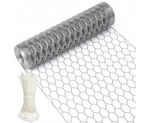 Chicken Wire, 40CM x 10M Mesh Fence Net Rabbit Netting, Fencing Cages Runs Pens Hexagonal, Garden Wire Netting Fence Anti-Rust for DIY Craft & Garden Protection