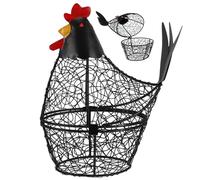 Chicken Wire Basket, Hollow-Out Iron Wire Egg Basket, Funny Chicken Egg Holder for Home Kicthen Countertop