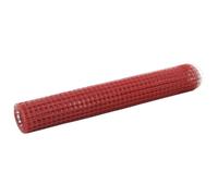 Chicken Wire Fence 10x1 m Red PVC Coated Steel 19x19mm Mesh 0.9 mm Square Meshes