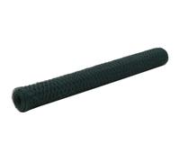 Chicken Wire Fence Green 25x1.2m Steel PVC Coated Hex Mesh Roll 0.7mm Wire 13mm