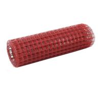 vidaXL Chicken Wire Fence, Wire Mesh for DIY Craft Rabbit Chicken Poultry, Wire Fencing for Outdoor, Fence Net, Steel with PVC Coating 10x0.5 m Red