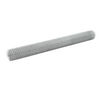 Chicken Wire Fence Silver Galvanised Steel 10x1.5m 12x12mm Mesh Roll Eco 0.56mm