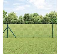Chicken Wire Fencing for Yard, Chain Link Fence with Posts Green 0.4 x 10 m Steel