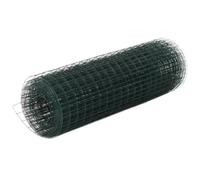 Chicken Wire Mesh 25x0.5m Green PVC-Coated Galvanised Steel 19mm Mesh 0.6mm Roll