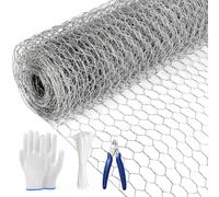 Chicken Wire Mesh Roll 10M x 40cm Wire Fencing Netting for Garden | Galvanized Metal Wire Mesh Fencing Kit for Poultry, Vegetable, Garden Protection DIY Project
