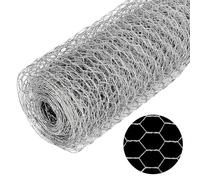 Chicken Wire Mesh Roll, 35CM X 10M Galvanized Chicken Wire, Hexagonal Mesh Fencing, Metal Netting Wire for Garden Poultry Pet Rabbit Chicken Fence, 15mm Holes, Silver