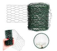 Chicken Wire Mesh Roll - 3m x 10cm Metal Mesh for Chicken Coop for Flower Arranging, Green Chickens Wires Garden Fencing DIY Decor