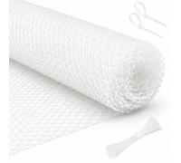Chicken Wire Mesh Roll, 40 cm x 10 m Plastic Mesh Fencing (White) | with 50 pcs Cable Ties, Poultry Breeding Netting for Garden Balcony Yard Temporary Fencing