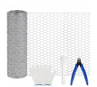 Chicken Wire Mesh Roll 40cm x 10m, Galvanized Hexagonal Fencing Wire Mesh Garden Fence Protective Metal Net for Pet Rabbit Chicken Fencing