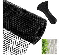 Chicken Wire Mesh Roll & Plastic Mesh Fencing- 40cm x 10m Heavy-Duty Garden Netting for Poultry Farming, Chicken Coops and Balcony Protection - Rust-Proof Wire Netting for the Garden (Black)