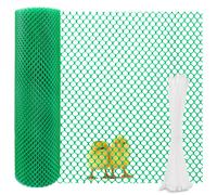 Chicken Wire Mesh Roll Plastic Mesh Fencing Poultry Breeding Netting Chicken Fencing Roll 0.8cm Hole Diameter Garden Balcony Netting (40cm5m, Green)
