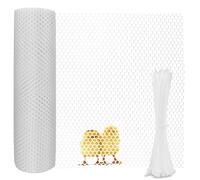 Chicken Wire Mesh Roll Plastic Mesh Fencing Poultry Breeding Netting Chicken Fencing Roll 0.8cm Hole Diameter Garden Balcony Netting (40cm×5m, White)