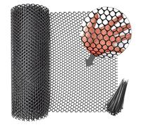 Chicken Wire Mesh Roll,Plastic Reusable Mesh Fencing with 30 Cable Ties, Breeding Netting Garden Balcony Wire Fencing for Vegetable Protection (Black, 3m)