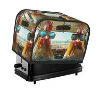 Chicken With Broken Glass Pattern Toaster Cover 2 Slice Kitchen Small Appliance Covers With Pockets Dust And Fingerprint Protectio