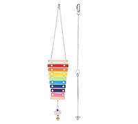 Chicken Xylophone Pecking Toy | Stainless Steel Fruit Utensil & Grind Stone Pendant | Hanging Toys for Hens Coop/Backyard Poultry | Reduce Boredom with Musical Sounds
