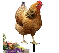 Chicken Yard Art - Create Animated Atmosphere, 2D Acrylic Chicken Statue, Poult Decoration | Weather Resistant Outdoor Chicken Lawn Ornament Figurines, Pat