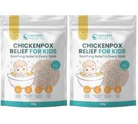 Chickenpox Relief Treatment | Colloidal Oatmeal & Calamine | Oatmeal Bath Soak for Chicken Pox Relief Kids - Colloidal Oats Bath for Itchy Skin| Made in UK | 300g (Pack of 2)
