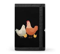 Chickens and Chicks Trifold Men's Wallets with 8 Card Slots & Key Hook Slim Travel Purse Money Clip