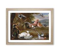Chickens And Ducks By Melchior D'hondecoeter Classic Painting Framed Print | A3 Oak Framed Wall Art | Ready to Hang | Classic Animal Picture | Living Room Bedroom Lounge Office