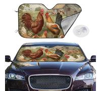 Chickens and Farm Car Windshield Sun Shade,Foldable Front Window Sun Visor Protector Uv Reflective Windshield Sunshade Covers Universal Car Accessories 55x30 Inch