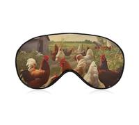 Chickens and Farm Eye Mask, Side Sleeping Mask Light Blindfold Sleeping Mask Nose Pad and Elastic Band for Children Women and Men