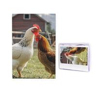 Chickens and Farm Jigsaw Puzzle for Adults Challenging Wooden Puzzles 1000 Pieces Personalized Photo Puzzle Picture Jigsaws Custom Jigsaw Puzzles for Birthday
