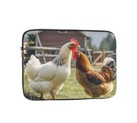 Chickens and Farm Laptop Case 12 inch, Shockproof Protective Computer Sleeve Cover Water Resistant Laptop Bag Carrying Tablet Cover Briefcase Handbags Gifts for Men Women