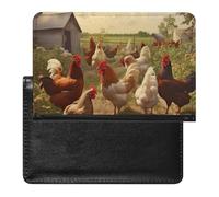 Chickens And Farm Passport Cover Protector Rfid Blocking Passport Holder Id Card Holder Secure Travel Wallet Organizer for Passport Tickets Credit Cards, style, One Size