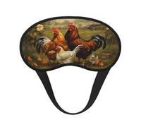 Chickens and Farm Print Sleep Eye Mask Light Blocking Soft and Comfortable Night Eye Blinder for Women Men for Sleeping Travel Night Shift
