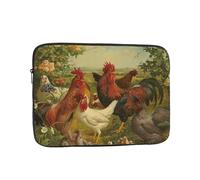 Chickens and Farm Printed Sleeve for 13 Inch Laptop - Shockproof Oxford Fabric Protective Case Bag
