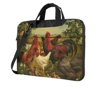 Chickens And Farm Printed Waterproof Laptop Case Ultra-Thin Portable One-Shoulder Laptop Bag 600d Oxford 13in/14in/15.6in