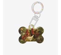 Chickens and Farm Printing Dog Tag Bone Shaped Double Sided Pattern Dog Id Tags Bone Shaped Pet Name Tags Dog Collar Tags
