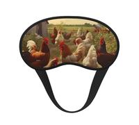Chickens and Farm Sleep Mask for Women Men Eye Mask for Sleeping Light Blocking Sleeping Mask with Elastic Strap Blindfold for Flight Nap Soft Breathable Travel Eye Cover for Side Sleeper