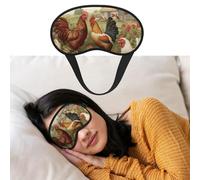 Chickens and Farm Sleep Mask Soft Blackout Eye Mask with Adjustable Strap Comfortable Eye Shade Cover for Women Men Deep Rest Travel Work Home