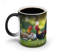 Chickens and Rooster Funny Color Changing Mug 12 Oz Ceramic Coffee Cup