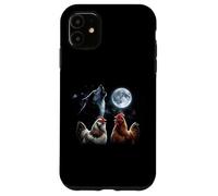 Chickens and Wolf Howling at The Moon Funny Parody Jokes Tee Case for iPhone 11
