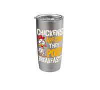 Chickens are Cool They Poop Breakfast Chicken Poultry Farmer Stainless Steel Insulated Tumbler