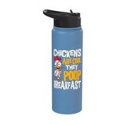 Chickens are Cool They Poop Breakfast Chicken Poultry Farmer Stainless Steel Insulated Water Bottle