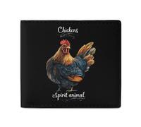 Chickens are My Spirit Bifold Wallets, Slim PU Card Wallet for Women Men with Money Pocket and ID Window