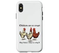 Chickens Are So Smart They Know When To Wing It Pun Case for iPhone X/XS