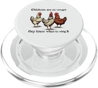 Chickens Are So Smart They Know When To Wing It Pun PopSockets PopGrip for MagSafe