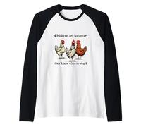 Chickens are So Smart They Know When to Wing It Pun Raglan Baseball Tee