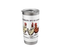 Chickens are So Smart They Know When to Wing It Pun Stainless Steel Insulated Tumbler