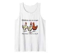 Chickens are So Smart They Know When to Wing It Pun Tank Top