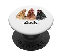 Chickens Cluck Funny Chicken Lover Funny Cluck PopSockets Adhesive PopGrip