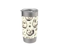 Chickens Floral Pattern Hand Drawn Silkie Chicken Stainless Steel Insulated Tumbler