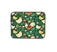 Chickens Flowers Green Laptop Sleeve Case Notebook Computer Pouch Tablet Briefcase Carrying Bag for Work 13 Inch
