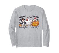 Chickens Ghost Witch Halloween Costume Tonight We Fly Long Sleeve T-Shirt