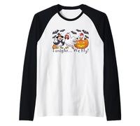 Chickens Ghost Witch Halloween Costume Tonight We Fly Raglan Baseball Tee