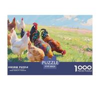 Chickens Jigsaw 1000 Piece Challenge Game for Adults,Idyllic Farm Impossible Jigsaw Puzzles 1000 Pieces Educational Game Home Decoration 38x26cm/1000pcs